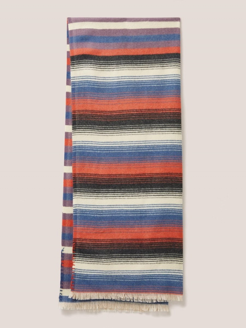 White Stuff Selma Midweight Scarf Blue Multi | 619027DHO