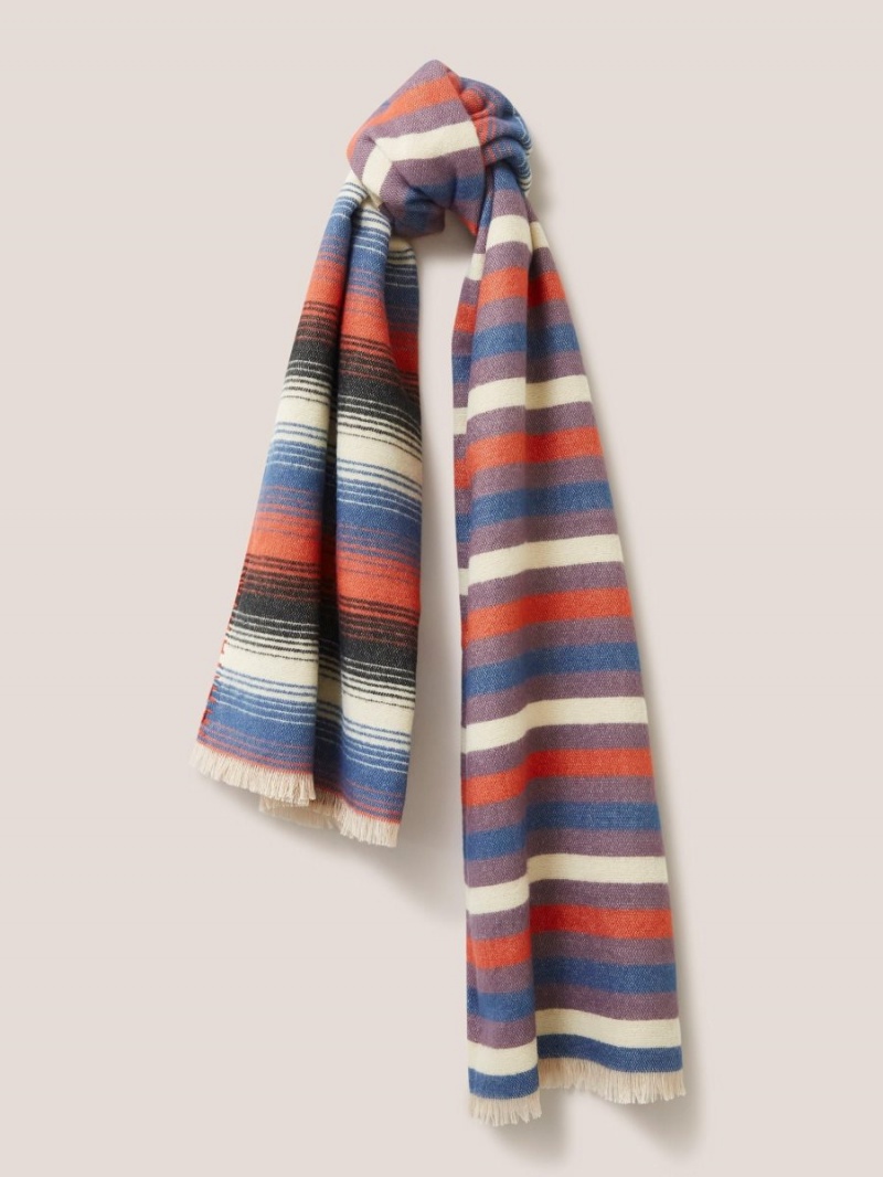 White Stuff Selma Midweight Scarf Blue Multi | 619027DHO