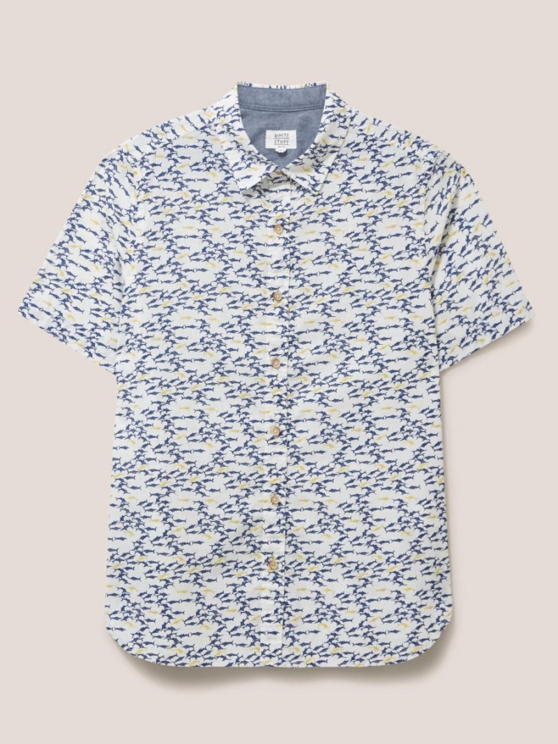 White Stuff Shark Printed Shirt White Multi | 038649SXQ