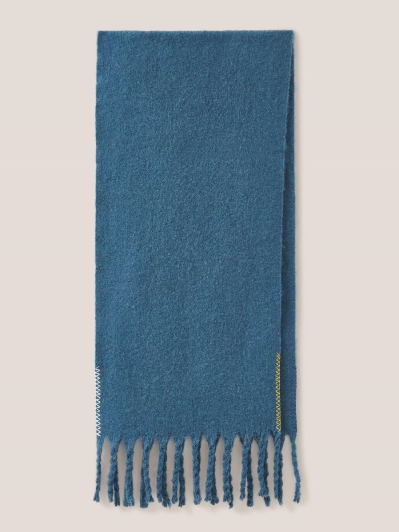 White Stuff Shelly Brushed Plain Scarf Mid Blue | 268490ARQ