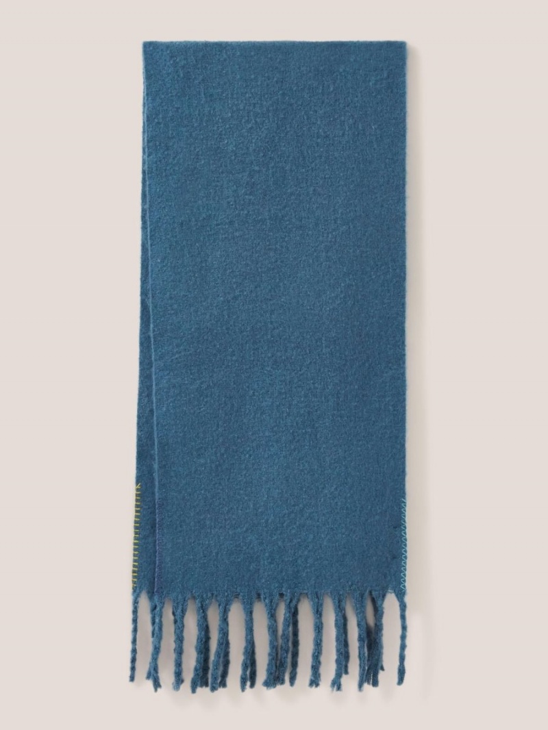 White Stuff Shelly Brushed Plain Scarf Mid Blue | 268490ARQ