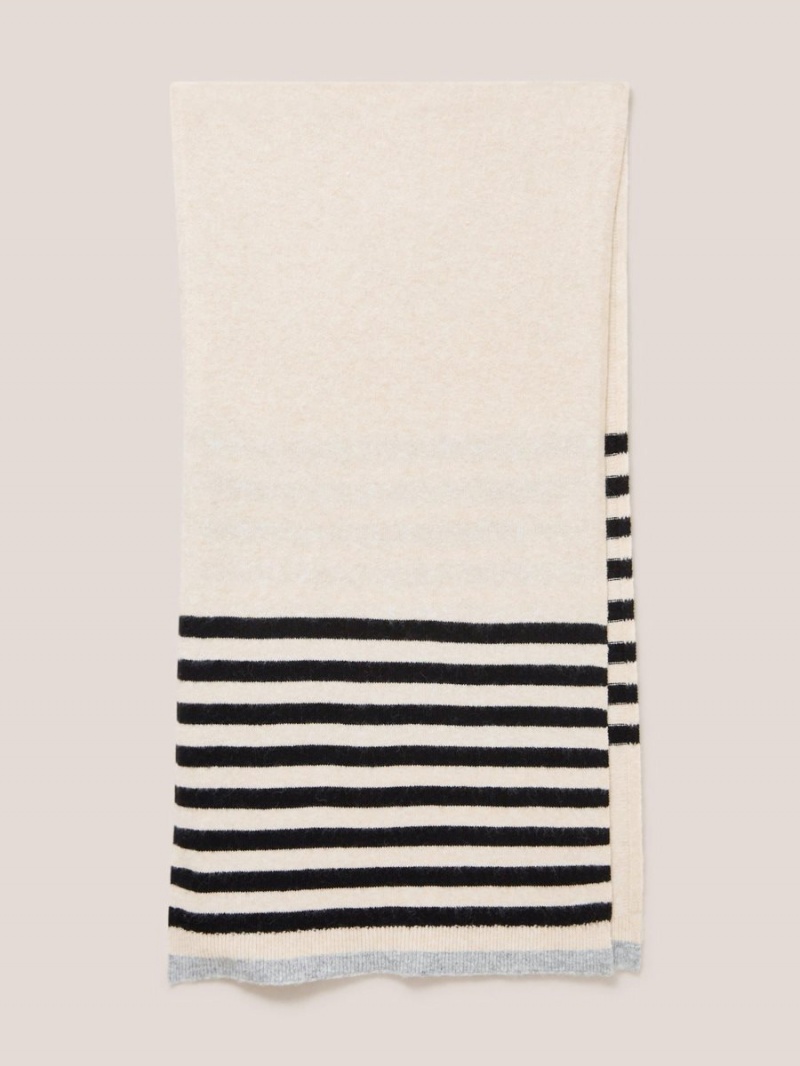 White Stuff Sienna Fine Knit Scarf Natural Multi | 307264WXF