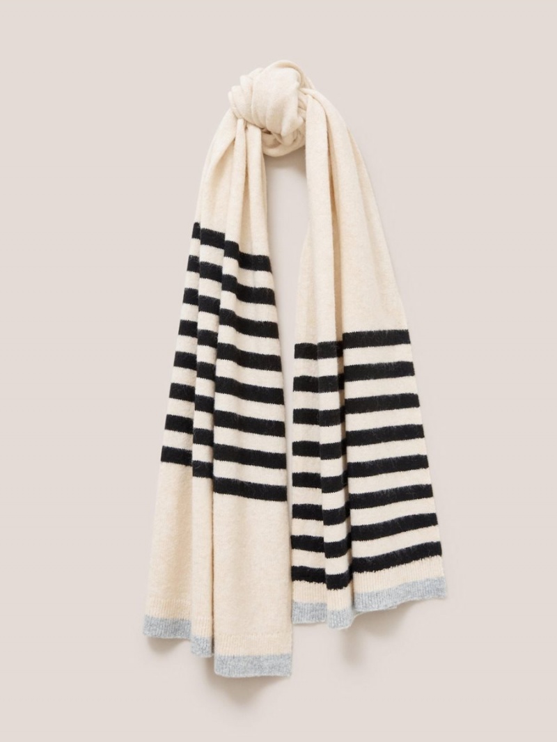 White Stuff Sienna Fine Knit Scarf Natural Multi | 307264WXF