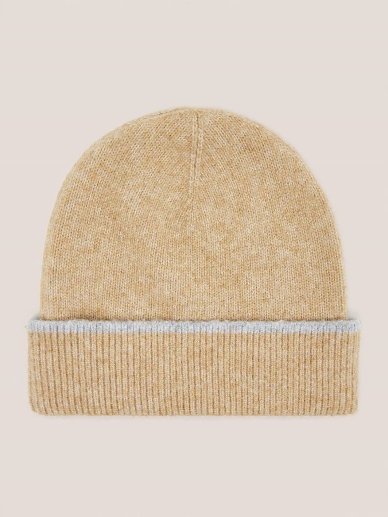 White Stuff Sienna Knit Beanie Light Tan | 674381QYJ