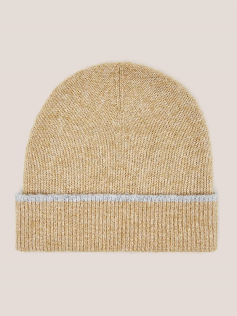 White Stuff Sienna Knit Beanie Light Tan | 674381QYJ