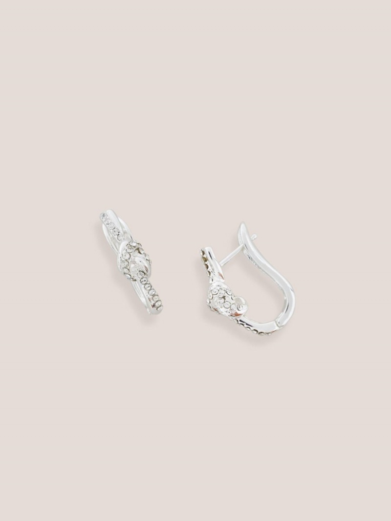 White Stuff Silver Plated Knot Earrings Silver Tone Metallic | 984376HBC