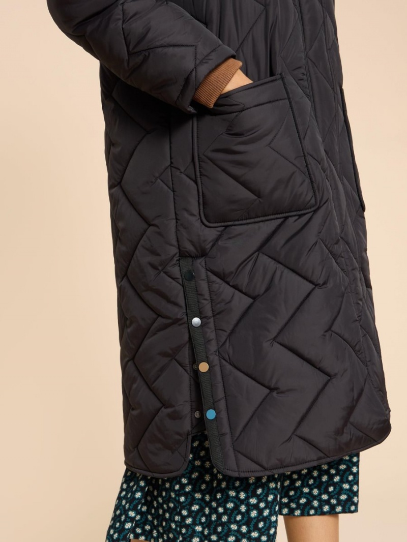 White Stuff Sloane Padded Coat Pure Black | 792630EQY