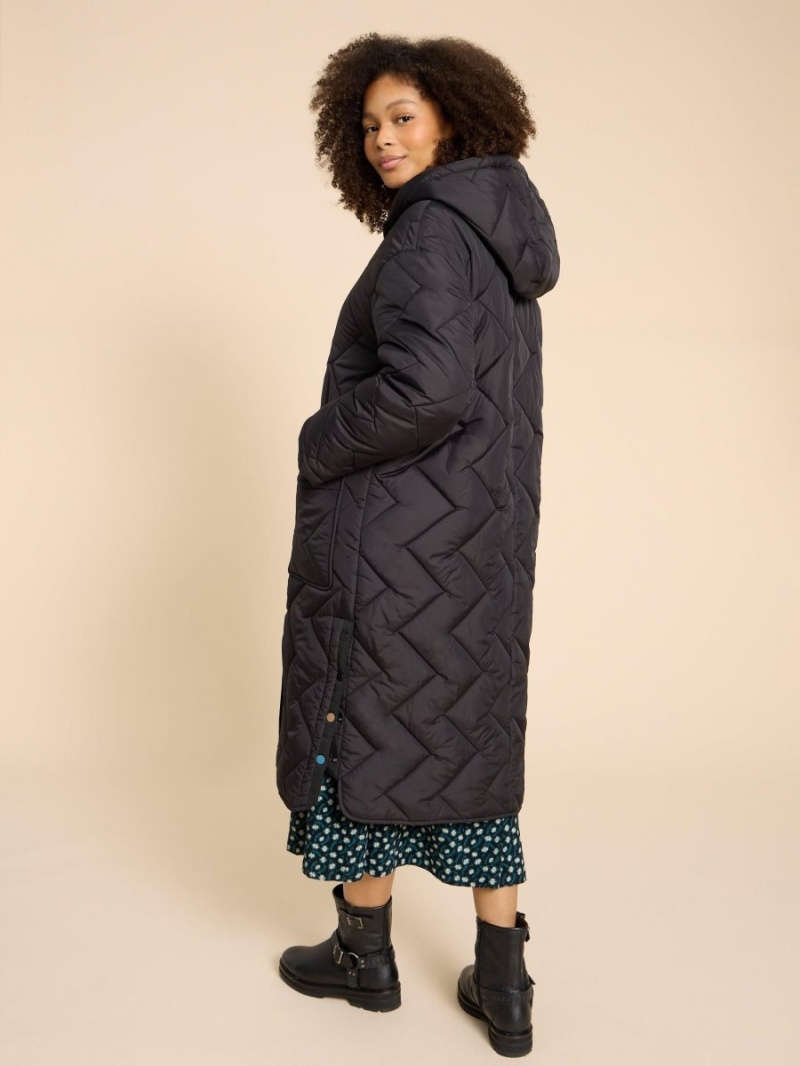 White Stuff Sloane Padded Coat Pure Black | 792630EQY