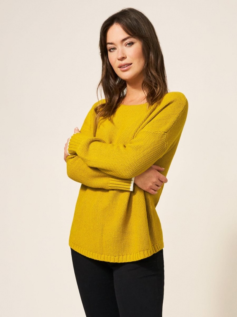 White Stuff Southbank Jumper Dark Chartreuse | 914265GZN