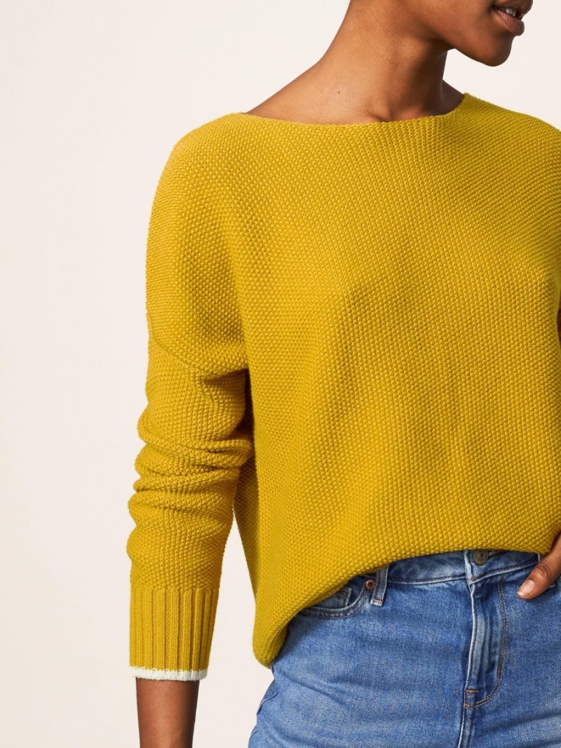 White Stuff Southbank Jumper Dark Chartreuse | 914265GZN