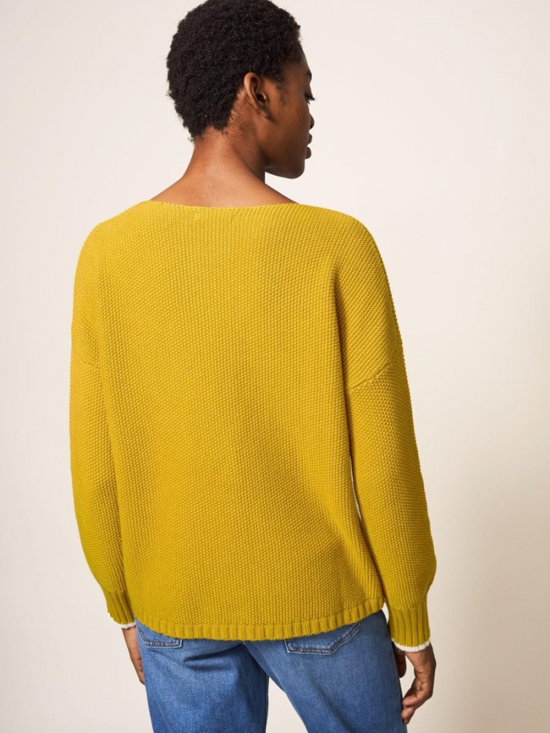 White Stuff Southbank Jumper Dark Chartreuse | 914265GZN