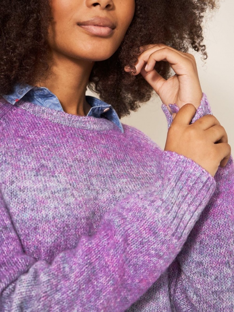 White Stuff Space Dye Wool Jumper Purple Multi | 061974HZJ