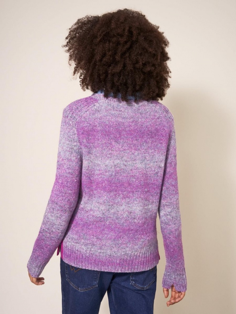 White Stuff Space Dye Wool Jumper Purple Multi | 061974HZJ