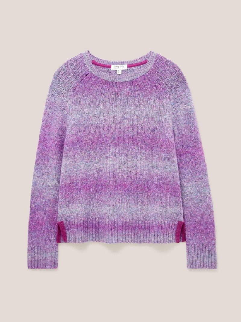 White Stuff Space Dye Wool Jumper Purple Multi | 061974HZJ