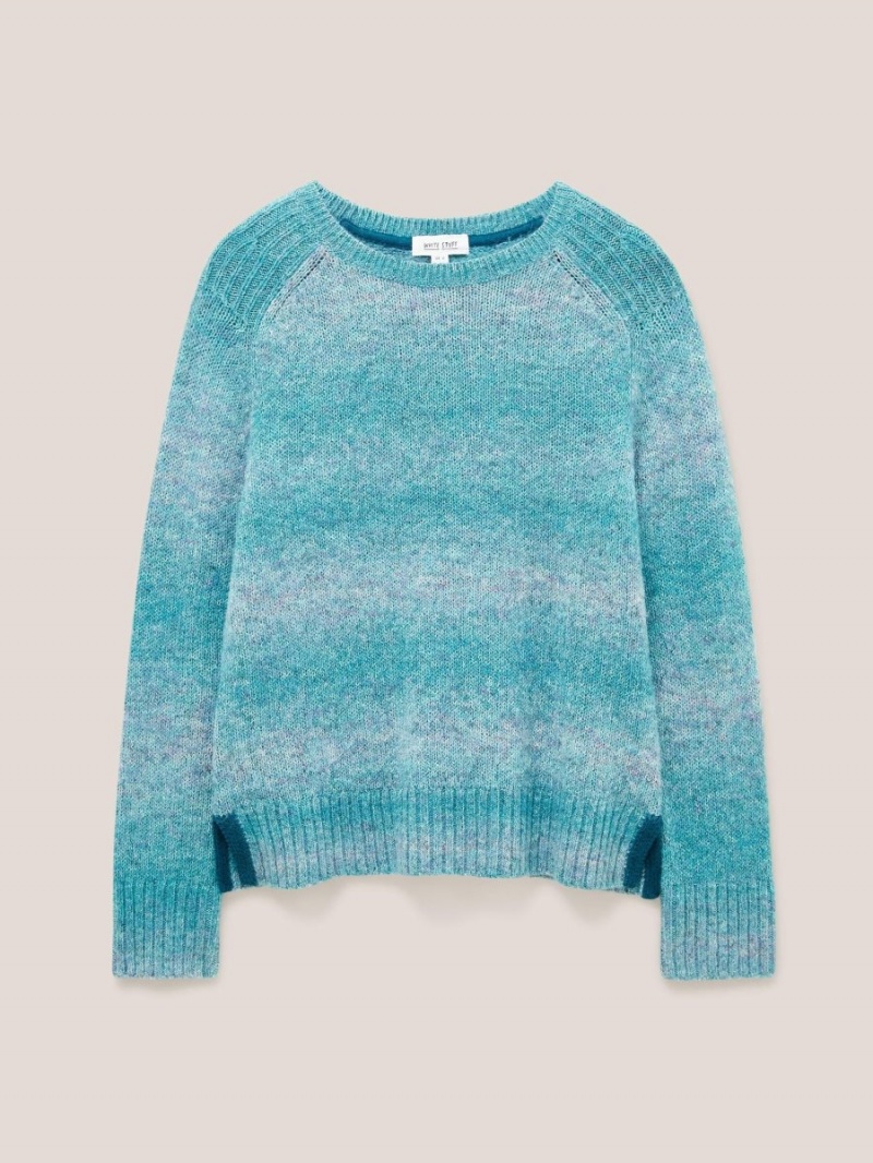 White Stuff Space Dye Wool Jumper Teal Multi | 592073VKJ