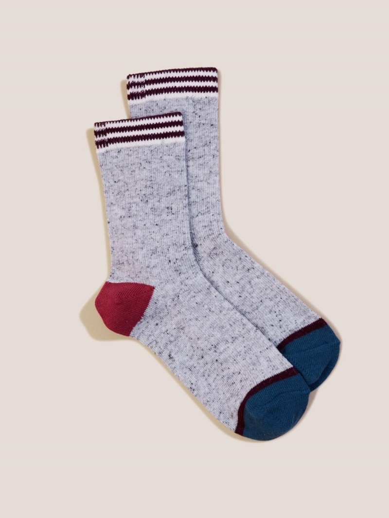 White Stuff Sport Rib Socks Grey Multi | 127538ZTP