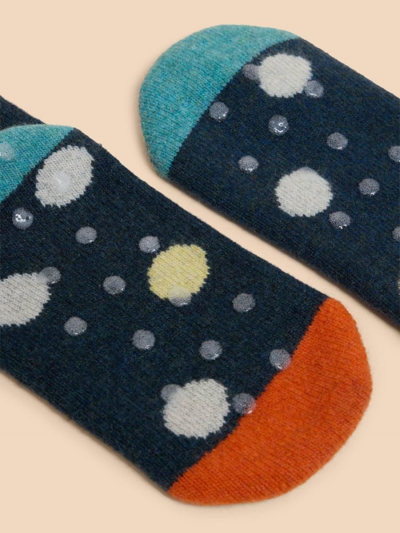 White Stuff Spot Loopback Socks Blue Multi | 218603SGA