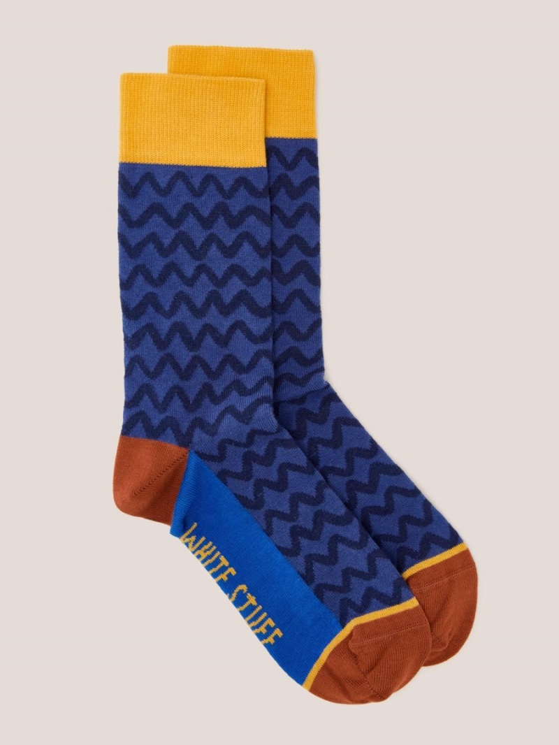 White Stuff Squiggly Stripe Ankle Sock Navy Multi | 378560TUI