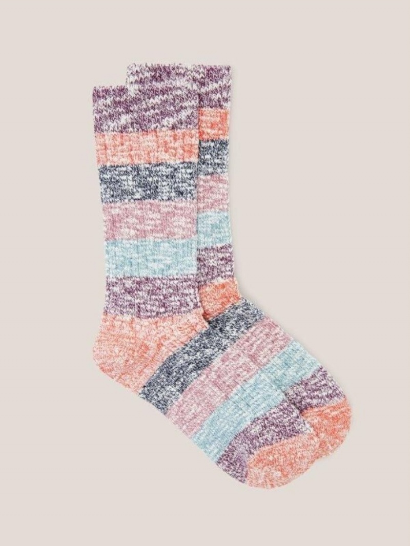 White Stuff Stripe Socks Navy Multi | 728490XMB