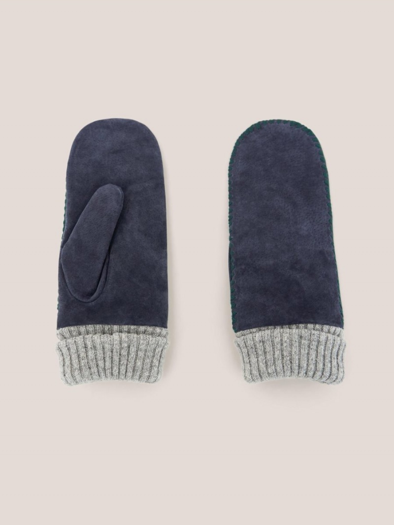 White Stuff Suede Mitten Dark Navy | 685347LQZ