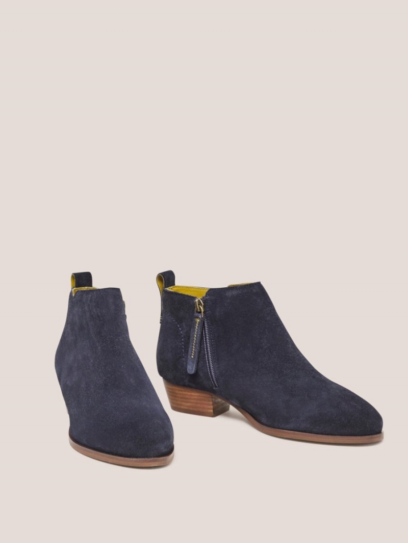 White Stuff Suede Willow Ankle Boot Dark Navy | 362189SHU