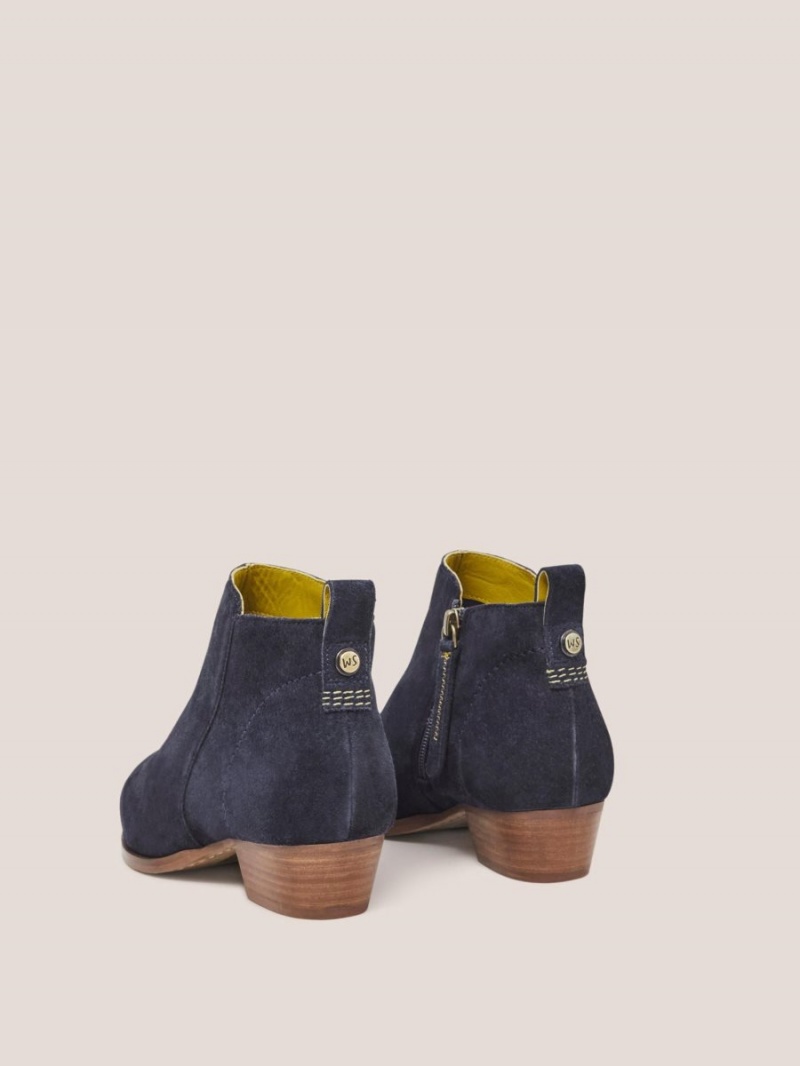 White Stuff Suede Willow Ankle Boot Dark Navy | 362189SHU