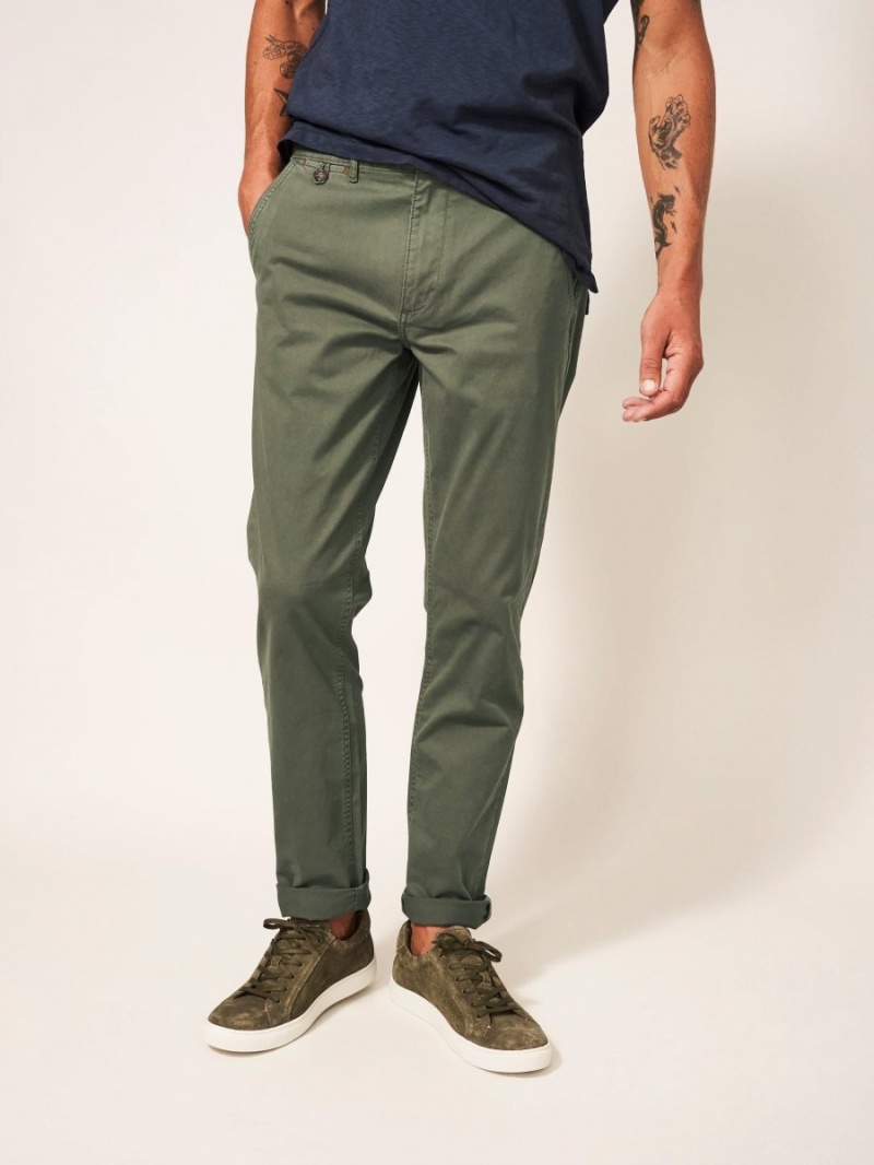 White Stuff Sutton Organic Chino Trouser Khaki Green | 450327JOY