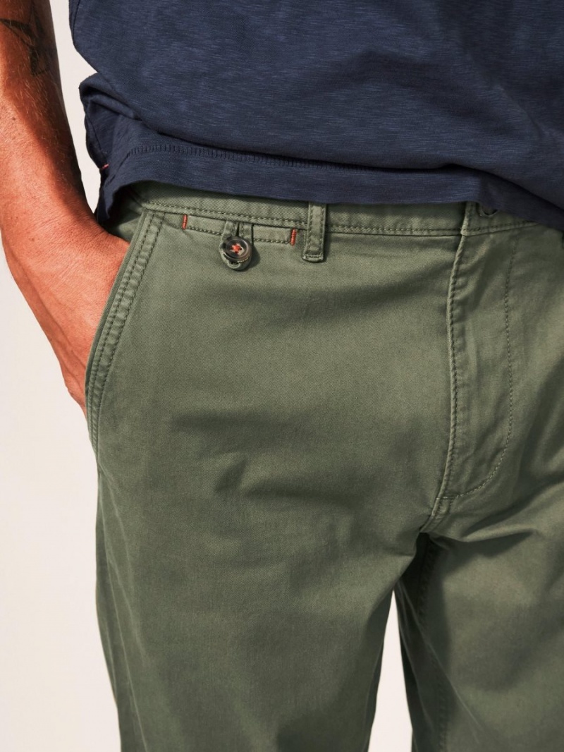 White Stuff Sutton Organic Chino Trouser Khaki Green | 450327JOY