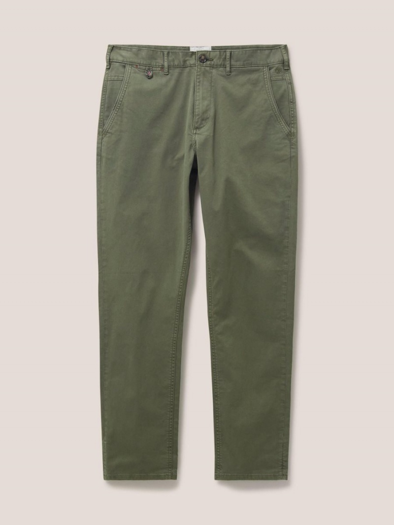 White Stuff Sutton Organic Chino Trouser Khaki Green | 450327JOY