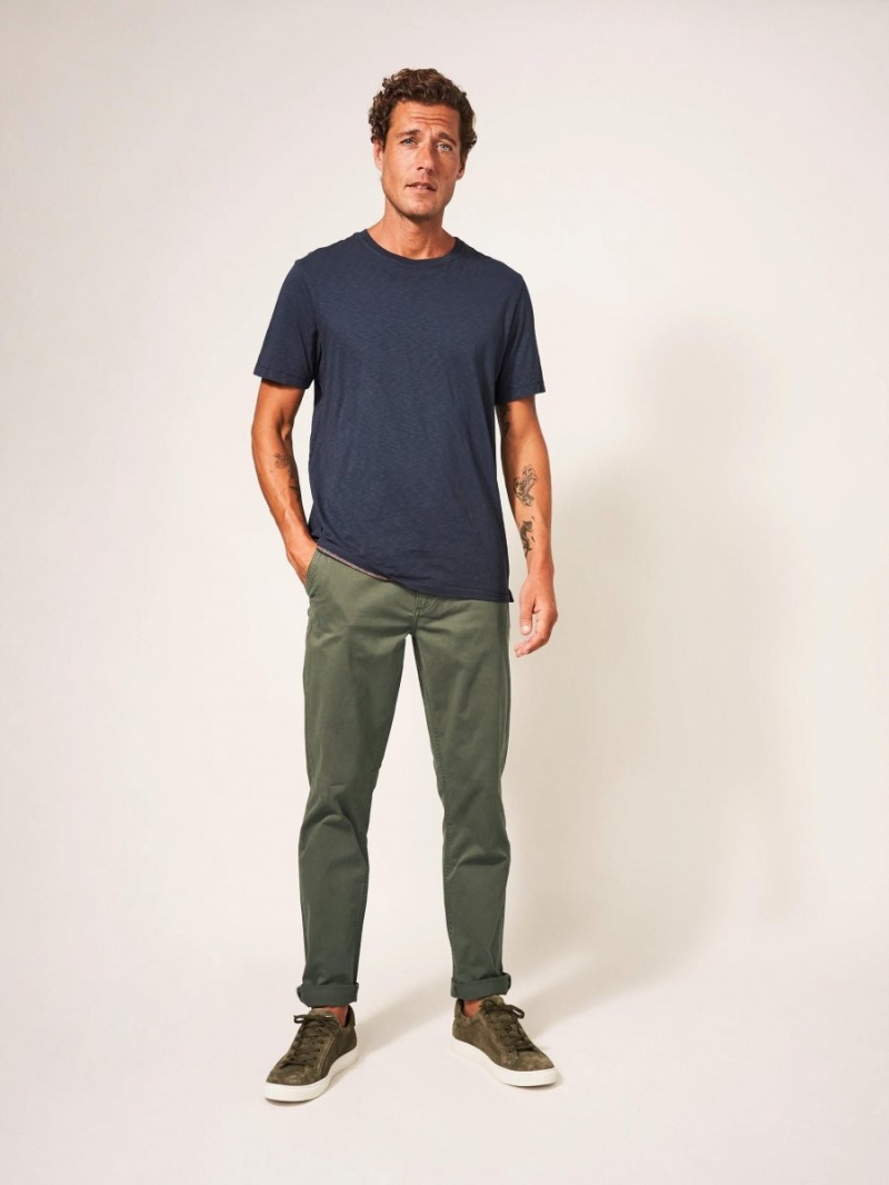 White Stuff Sutton Organic Chino Trouser Khaki Green | 450327JOY