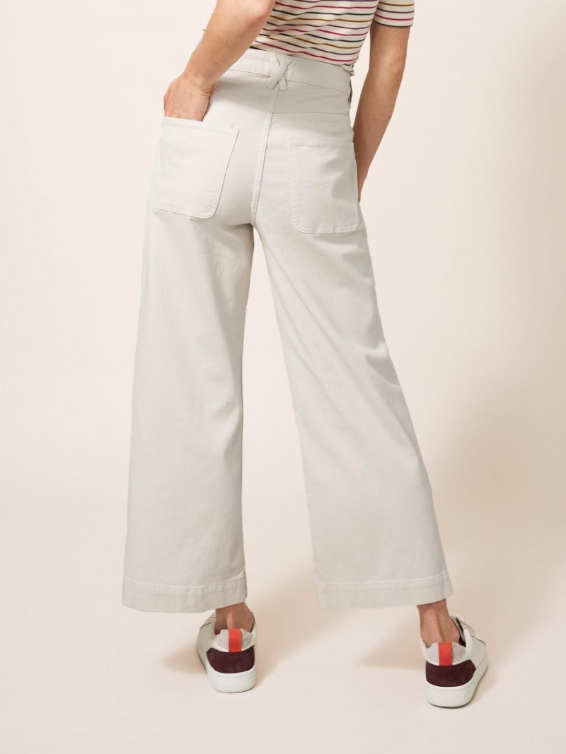 White Stuff Tia Wide Leg Cropped Jean Light Natural | 068357CZS