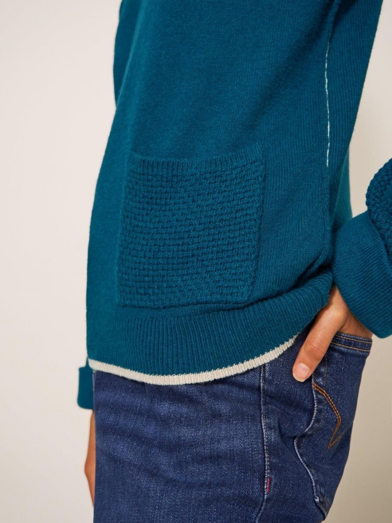 White Stuff Tyne Crew Neck Jumper Dk Teal | 749162QKX