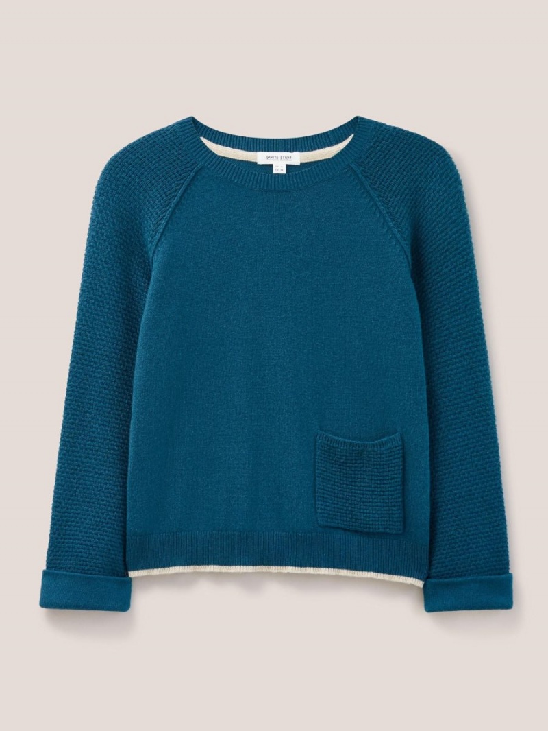 White Stuff Tyne Crew Neck Jumper Dk Teal | 749162QKX