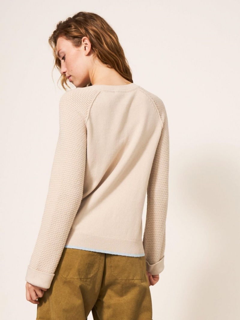 White Stuff Tyne Crew Neck Jumper Light Natural | 349205XYI