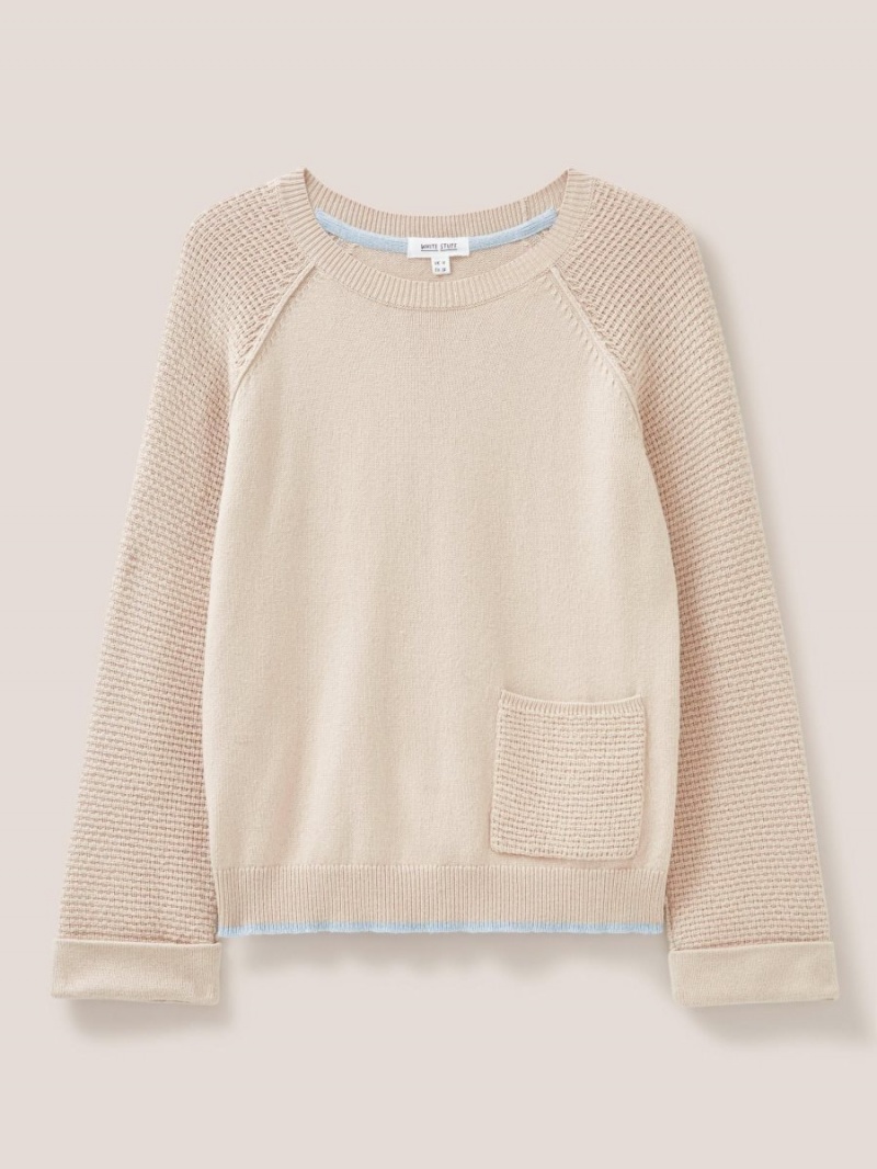 White Stuff Tyne Crew Neck Jumper Light Natural | 349205XYI