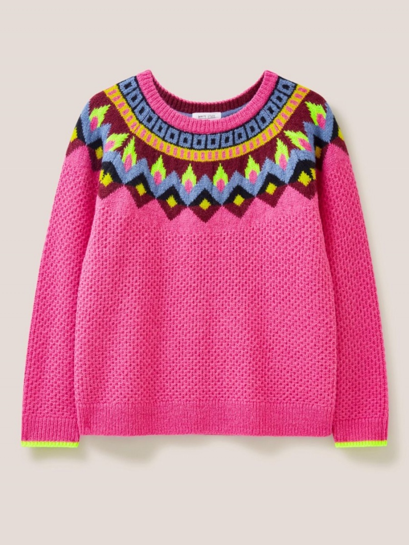 White Stuff Tyne Jumper Pink Multi | 594378QHC