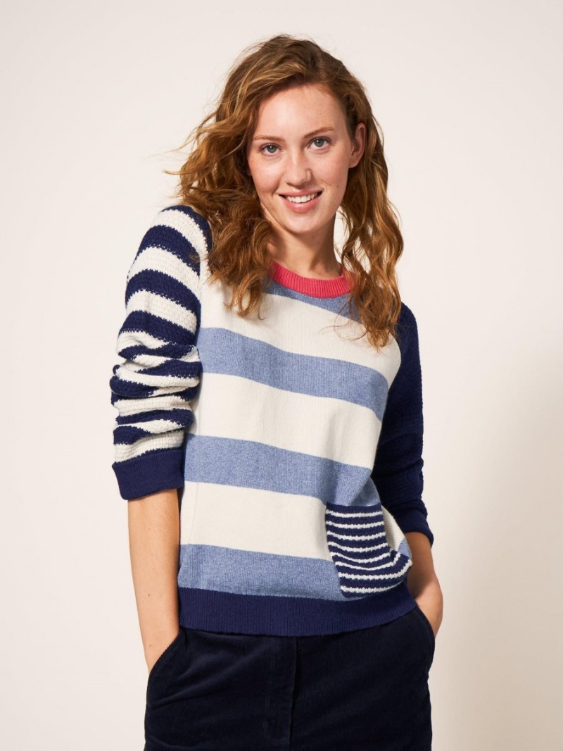 White Stuff Tyne Stripe Jumper Teal Multi | 120498BXE