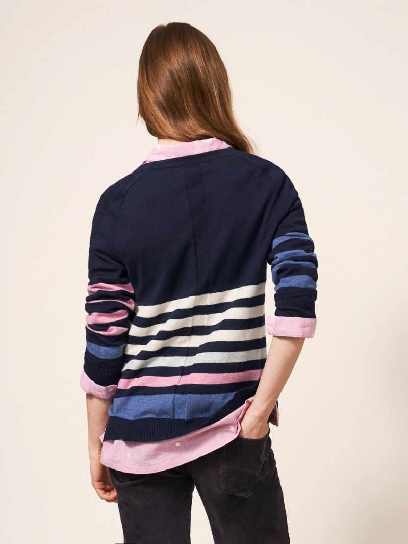 White Stuff Urban Casual Jumper Navy Multi | 976820PYL