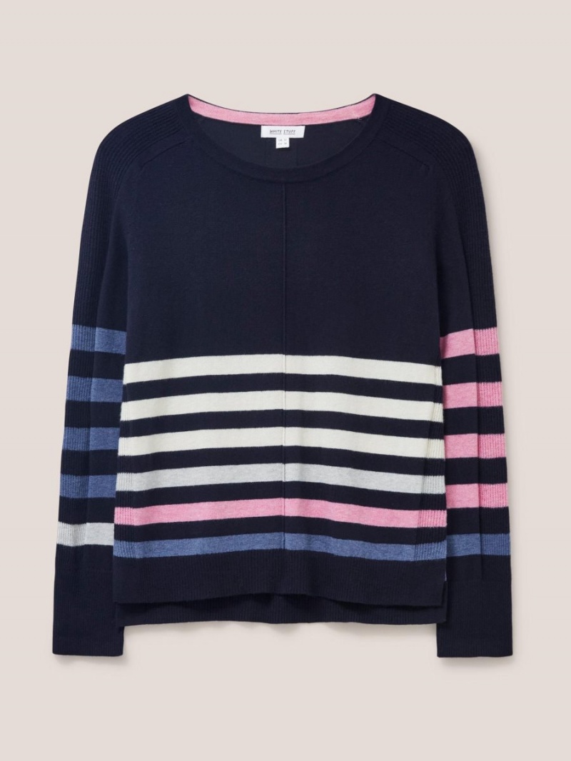 White Stuff Urban Casual Jumper Navy Multi | 976820PYL