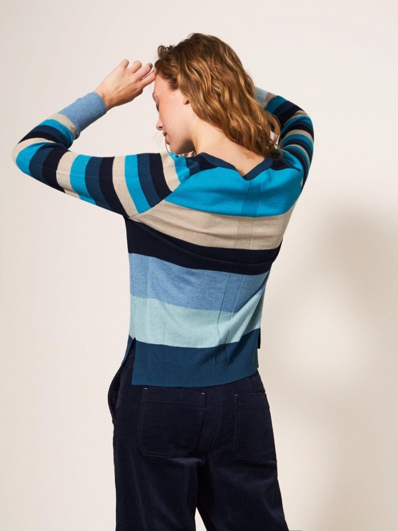 White Stuff Urban Colourblock Jumper Teal Multi | 460271ARY