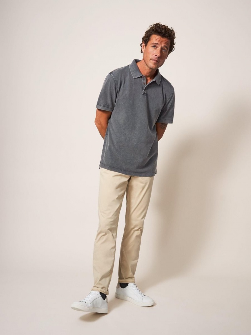 White Stuff Utility Polo Washed Black | 761249NGY