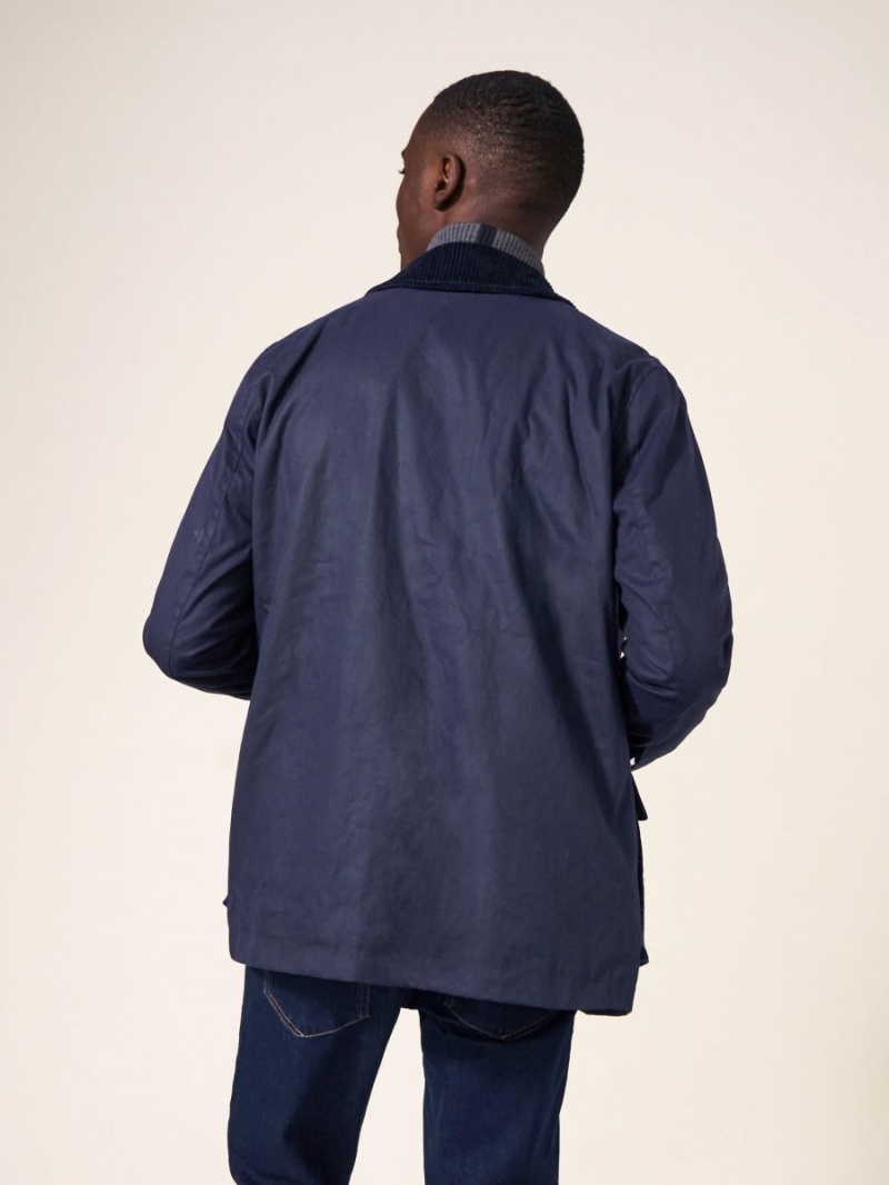 White Stuff Waxed Jacket Dark Navy | 659134PFB