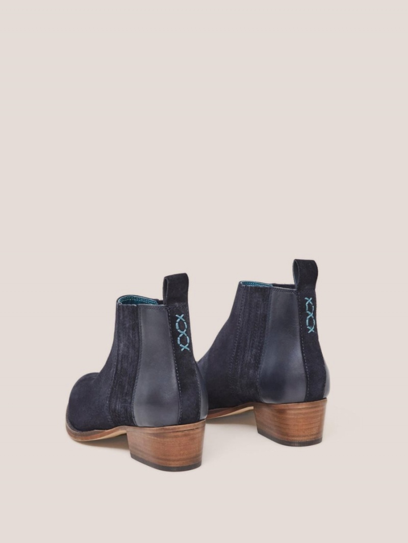 White Stuff Winona Suede Ankle Boot Dark Navy | 541807HZT