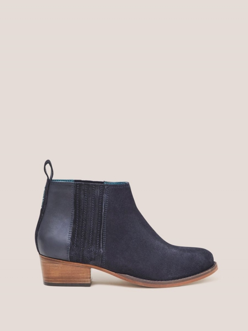 White Stuff Winona Suede Ankle Boot Dark Navy | 541807HZT