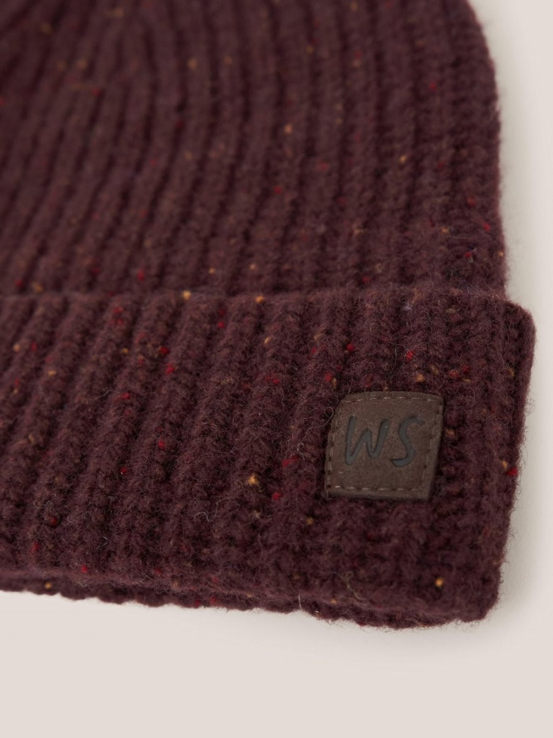 White Stuff Wool Ribbed Beanie Dk Plum | 520784CJD