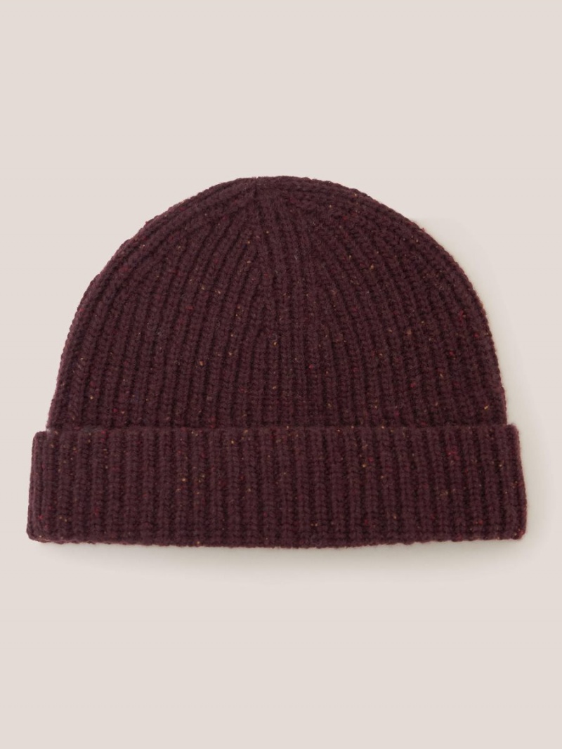 White Stuff Wool Ribbed Beanie Dk Plum | 520784CJD