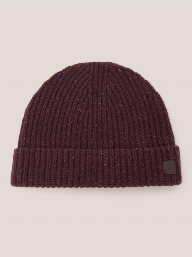 White Stuff Wool Ribbed Beanie Dk Plum | 520784CJD